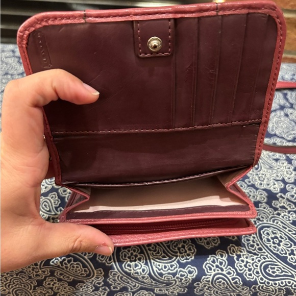 COACH Kristin Leather Hobo Bag & Matching Wallet Set - Berry/Plum Pink - Picture 5 of 8